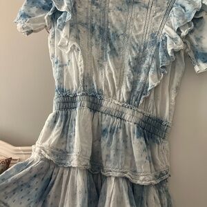 Blue Tie-Dye Ruffle Loveshack Fancy Dress
